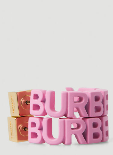 Burberry LJ Logo Hoop Earrings Pink bur0247109
