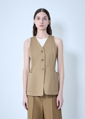 Max Mara Tailored Vest with Button Fastening Camel max0264006