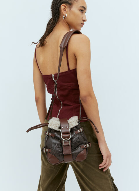 Blumarine ムートンバケットショルダーバッグ グレー blm0254007