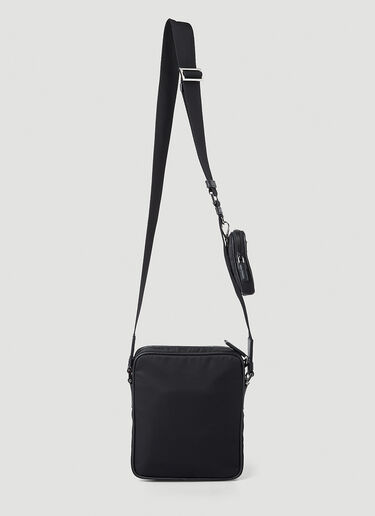 Prada Nylon and Leather Crossbody Bag Black pra0146019
