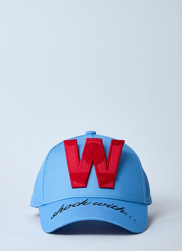 Walter Van Beirendonck 로고 모티프 베이스볼 캡  블루 wlt0160016