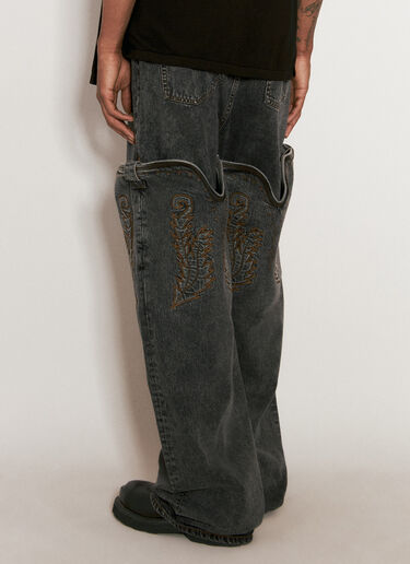 Y/PROJECT Evergreen Maxi Cowboy Cuff Jeans Black ypr0156007