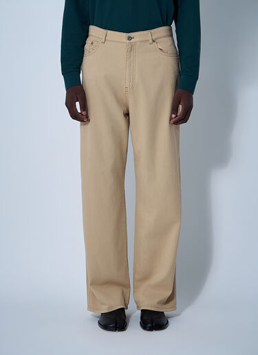 Miu Miu Logo Motif Jeans Beige miu0161006