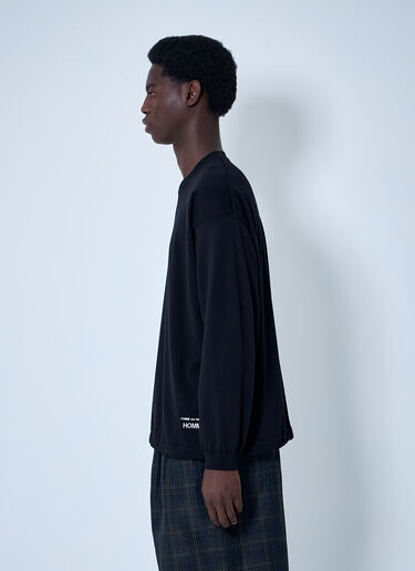 Comme des Garçons Homme Logo Print Cotton Sweater Black cdh0160006
