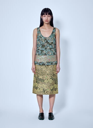 LN-CC® - Dries Van Noten: Floral Patterned Sleeveless Top - Green Dries Van Noten Floral Patterned Sleeveless Top Green dvn0266027