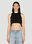 Courrèges Suspender Strap Crop Top Black cou0151004
