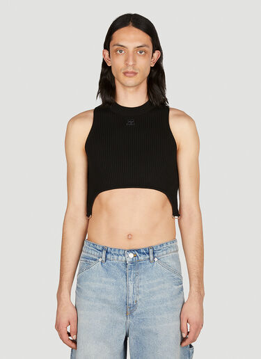 Courrèges Suspender Strap Crop Top Black cou0152012