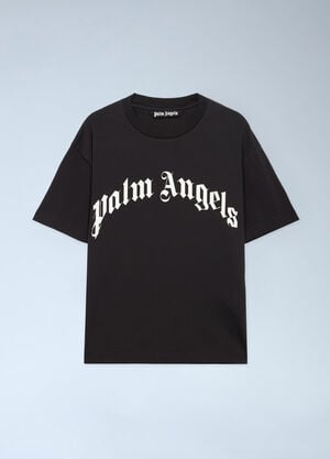 Palm Angels Curved Logo Reg T-Shirt Black pma0162003