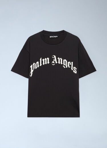Curved Logo Reg T-Shirt Palm Angels Curved Logo Reg T-Shirt Black pma0162003