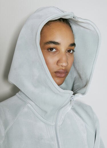 Y-3 Velvet Hooded Sweatshirt Grey yyy0354029