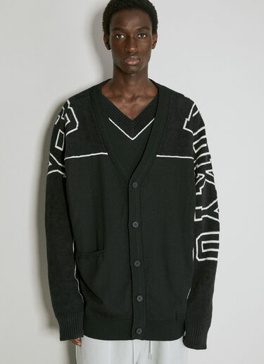 Y-3 로고 인타르시아 카디건 블랙 yyy0354002
