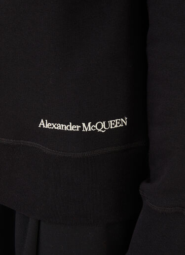 Alexander McQueen スカル刺繡ロゴ フード付きスウェットシャツ ブラック amq0146014