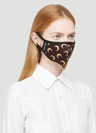 Marine Serre Moon Print Face Mask Brown mrs0342009