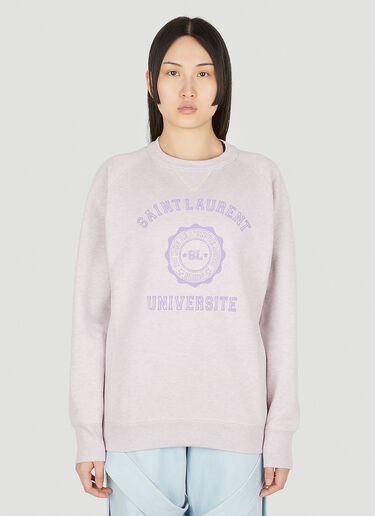 Saint Laurent Logo Print Sweatshirt Purple sla0247031