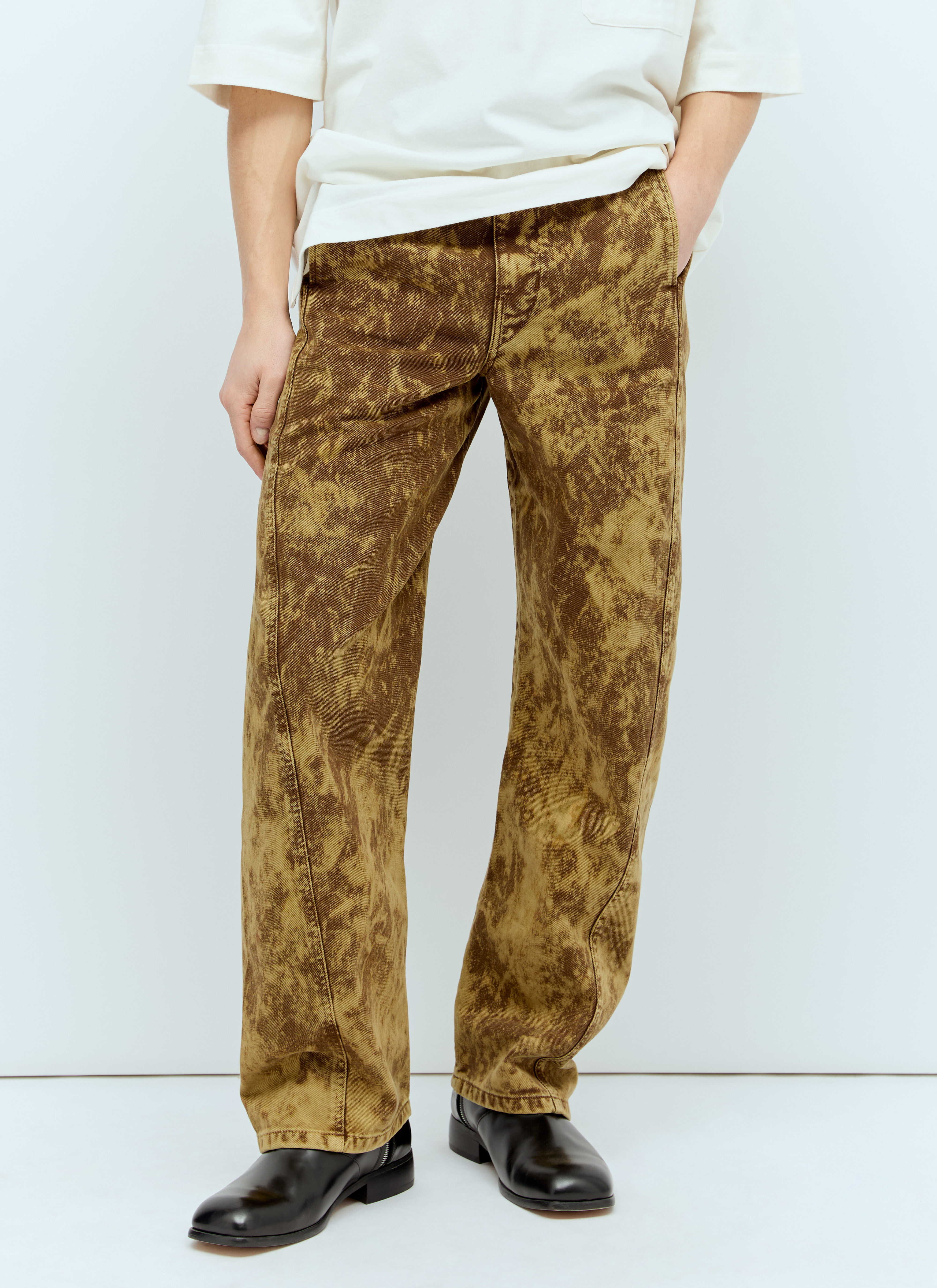 Lemaire Men's' Twisted Belted Jeans in Brown | LN-CC®