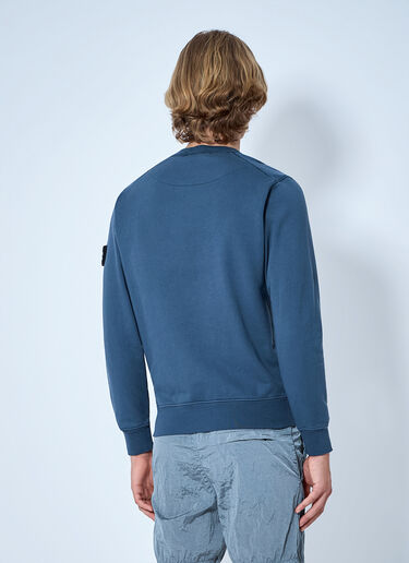 LN-CC® - Stone Island: Crewneck Sweatshirt with Sleeve Patch - Blue Stone Island Crewneck Sweatshirt with Sleeve Patch Blue sto0165061