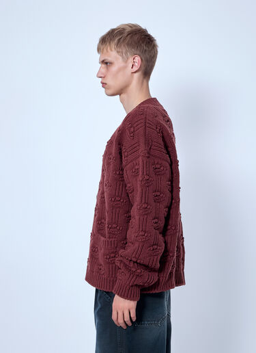 Marni Textured Knit Cardigan Burgundy mni0166001
