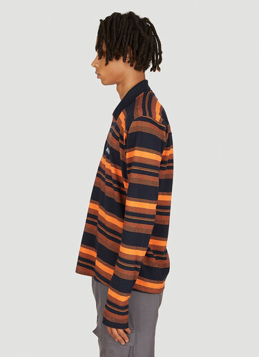 Martine Rose Striped Long Sleeve Polo Shirt Orange mtr0154012