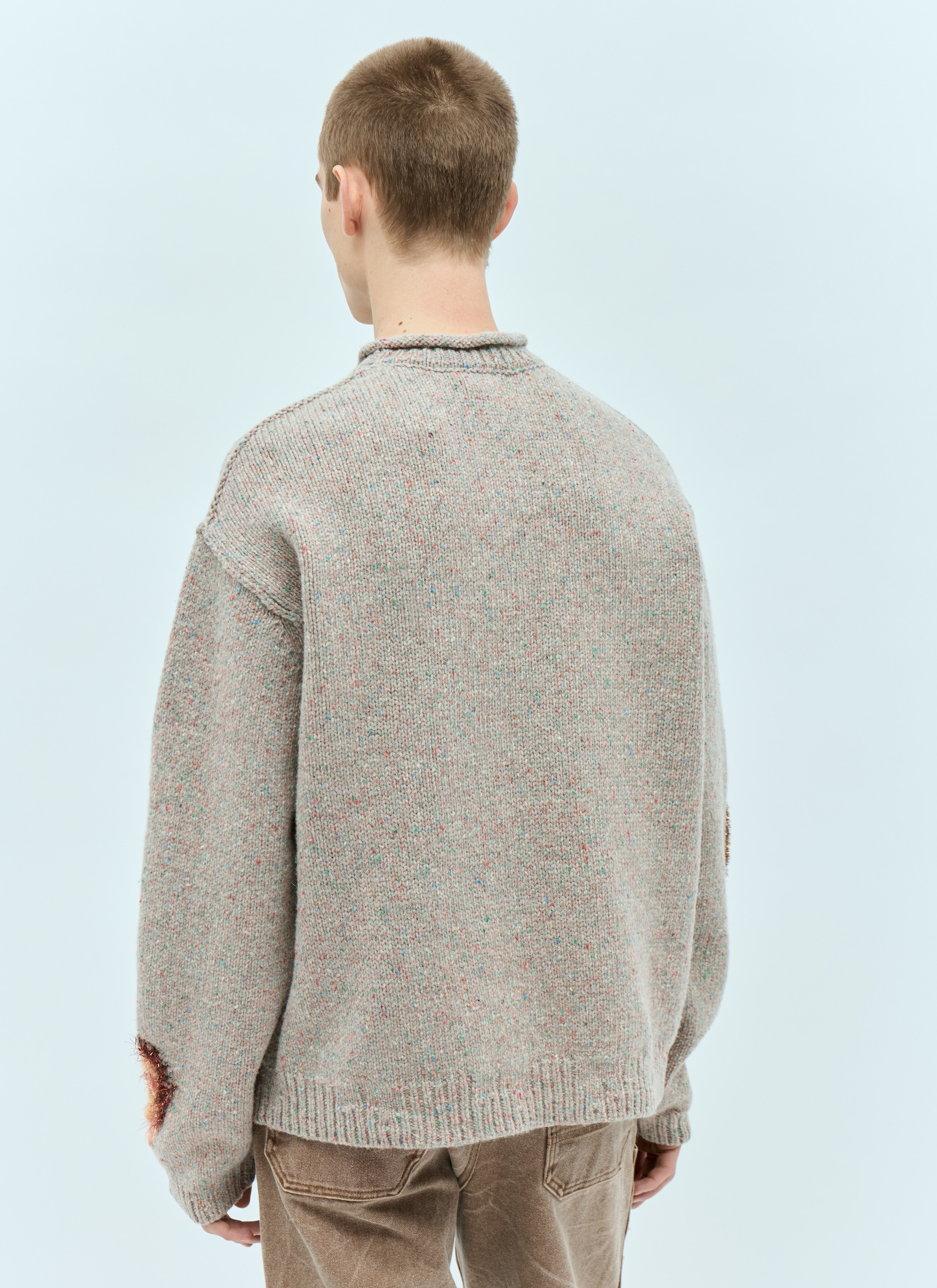 Acne Studios Men's' Jacquard Skull Sweater in Grey | LN-CC® Acne Studios Men's' Jacquard Skull Sweater in Grey | LN-CC®