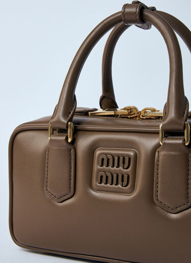Miu Miu Arcadie Mini Leather Handbag Brown miu0260053