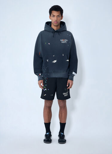 Gallery Dept. Paint Splatter Hooded Sweatshirt Black gdp0162005