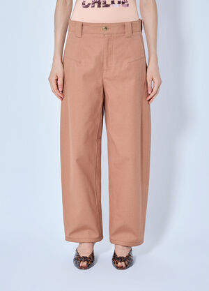 Chloé Wide-Leg Barrel Trousers  Pink chl0265017