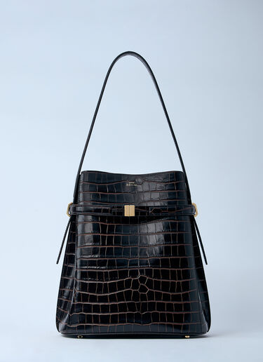 Croc-Embossed Leather Bucket Bag TOTEME Croc-Embossed Leather Bucket Bag Dark Brown tot0261027