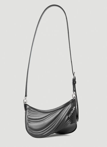 Mugler Small Spiral Curve 01 Shoulder Bag in Black | LN-CC®
