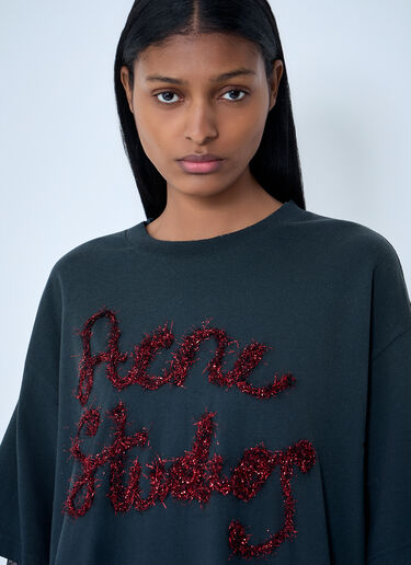 Acne Studios Logo Motif T-Shirt Grey acn0363019