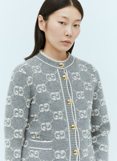 Gucci 羊毛圈呢提花开衫 灰色 guc0254007