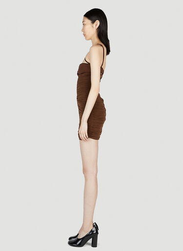 Mugler Ruched Dress Brown mug0252012