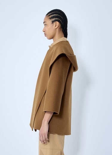 Max Mara Hooded Cashmere Coat Brown max0259020