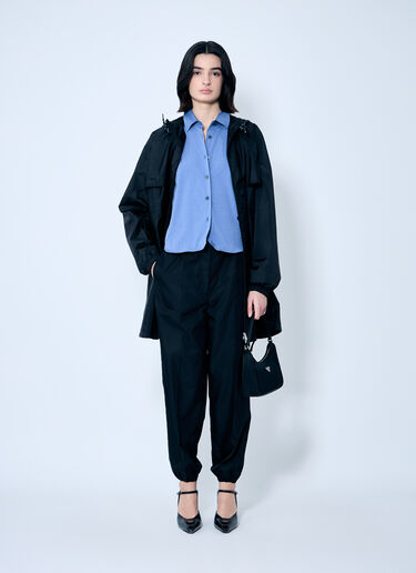 Prada Button-Down Shirt With Wire Hem Blue pra0260025