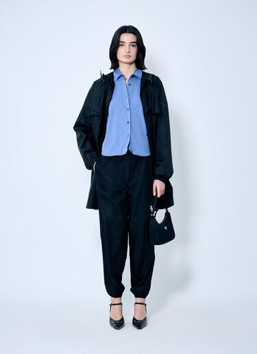 Button-Down Shirt With Wire Hem Prada Button-Down Shirt With Wire Hem Blue pra0260025
