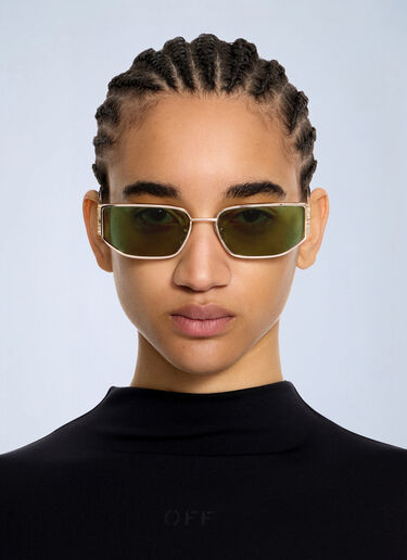 LN-CC® - Off-White: Allen Green Lens Sunglasses - White Off-White Allen Green Lens Sunglasses White ofw0364483