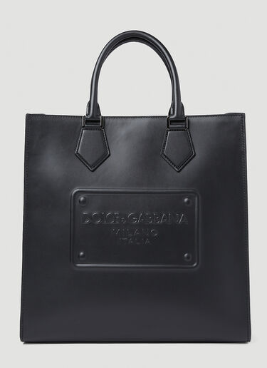 Dolce & Gabbana Logo Embossed Tote Bag Black dol0151004