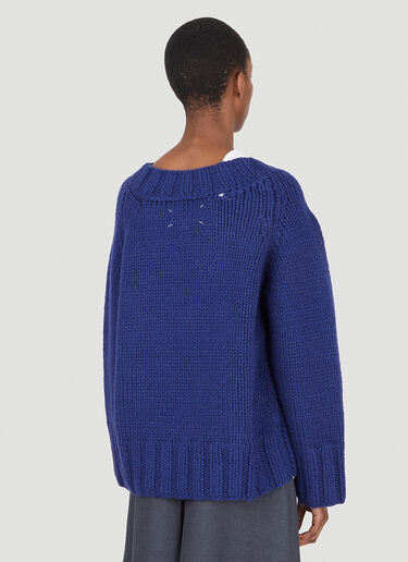 Maison Margiela Boxy Distressed Sweater Blue mla0246008