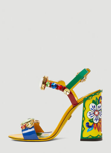 Dolce & Gabbana Gemstone Embellished Sandals Multicolour dol0253019