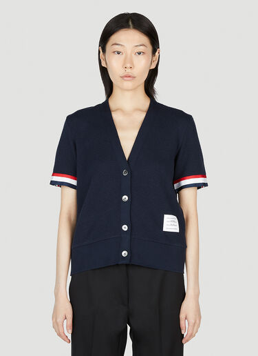 Thom Browne Short Sleeve Cardigan Blue thb0252007