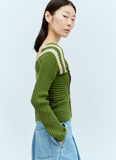 Dries Van Noten Twisted Knit Sweater Green dvn0256026