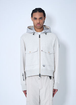 Moncler Grenoble Padded Wool Zip-Up Hooded Jacket White mog0159007