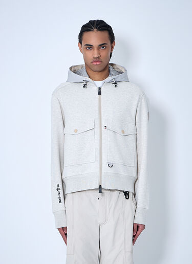 Moncler Grenoble パッド入りウール製フード付きジップアップジャケット  ホワイト mog0159007