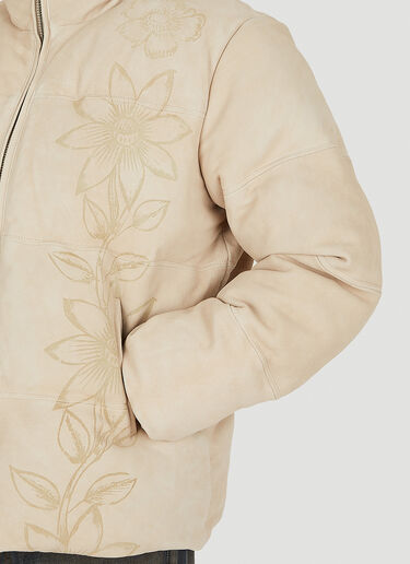 Guess USA Floral Puffer Jacket Beige gue0150011