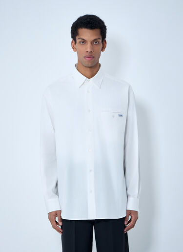 MM6 Maison Margiela Cotton Poplin Button-Down Shirt White mmm0163015