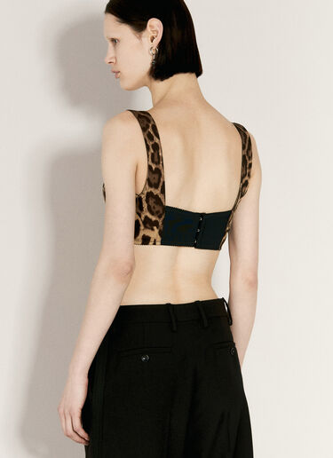 Dolce & Gabbana Leopard Print Bustier Top Brown dol0255011