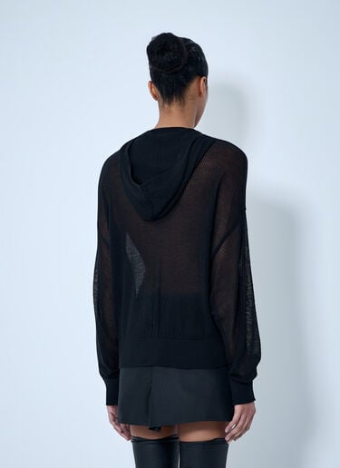 Rick Owens Mesh Knit Hooded Sweater Black ric0264005