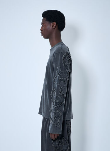 Acne Studios Distressed Logo Motif T-Shirt Black acn0160007