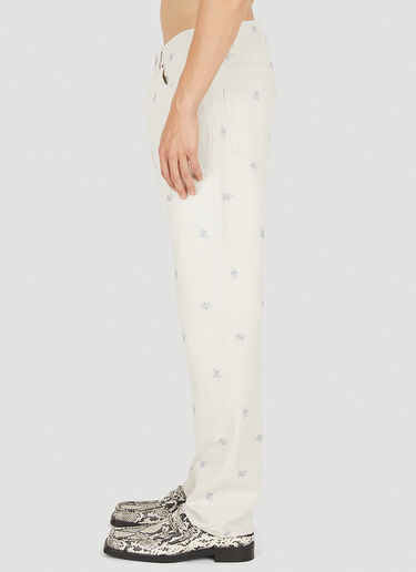 Martine Rose Relaxed Floral Print Jeans White mtr0150006