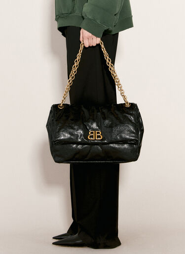 Balenciaga Medium Monaco Chain Shoulder Bag Black bal0256022