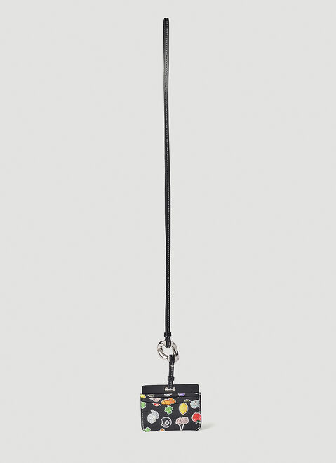 Balenciaga 스티커 체인 링크 카드홀더 블랙 bal0244040